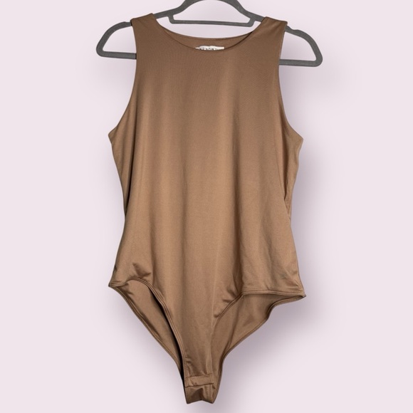 And Now This Light Tan Nude Tank Bodysuit Large - Picture 1 of 10